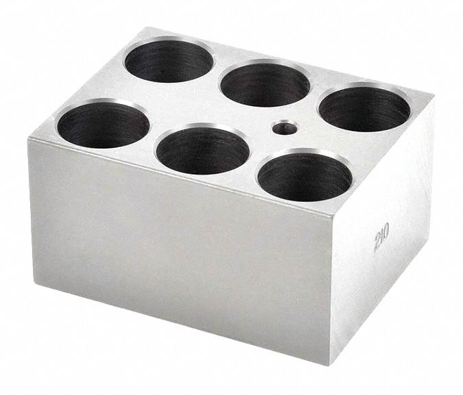 Modular Block: Anodized Aluminum, 1 7/8 in Overall Wd, 2 3/4 in Overall Lg, 6 Wells
