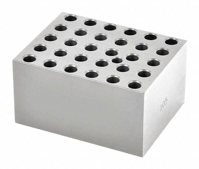 Modular Block: Anodized Aluminum, 1 7/8 in Overall Wd, 2 3/4 in Overall Lg, 30 Wells