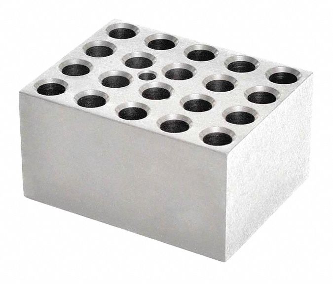 Modular Block: Anodized Aluminum, 1 7/8 in Overall Wd, 2 3/4 in Overall Lg, 20 Wells