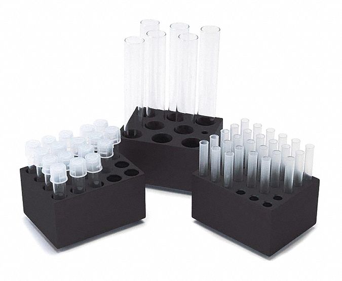 Modular Block: Anodized Aluminum, 1 7/8 in Overall Wd, 2 3/4 in Overall Lg, 30 Wells, 250 mL