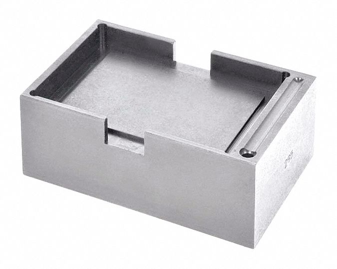 Modular Block: Anodized Aluminum, 1 7/8 in Overall Wd, 2 3/4 in Overall Lg, 1 Wells