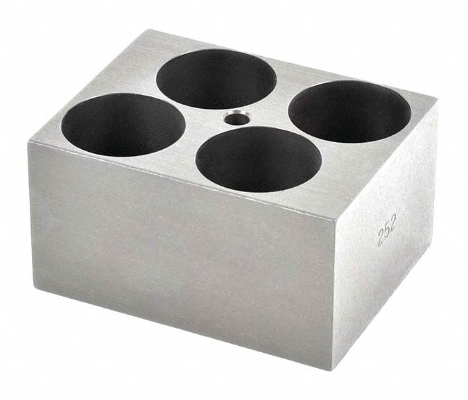 Modular Block: Anodized Aluminum, 1 7/8 in Overall Wd, 2 3/4 in Overall Lg, 4 Wells