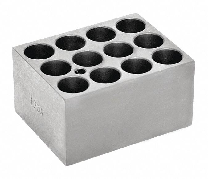 Modular Block: Anodized Aluminum, 3 in Overall Wd, 3 3/4 in Overall Lg, 12 Wells