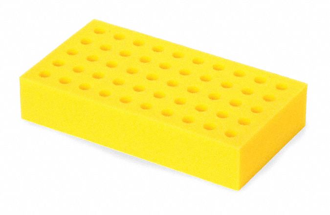 Tube Rack: Foam, Yellow, (50) Tubes