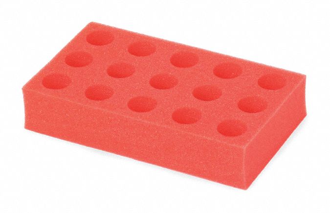 Tube Rack: Foam, Red, (15) Tubes