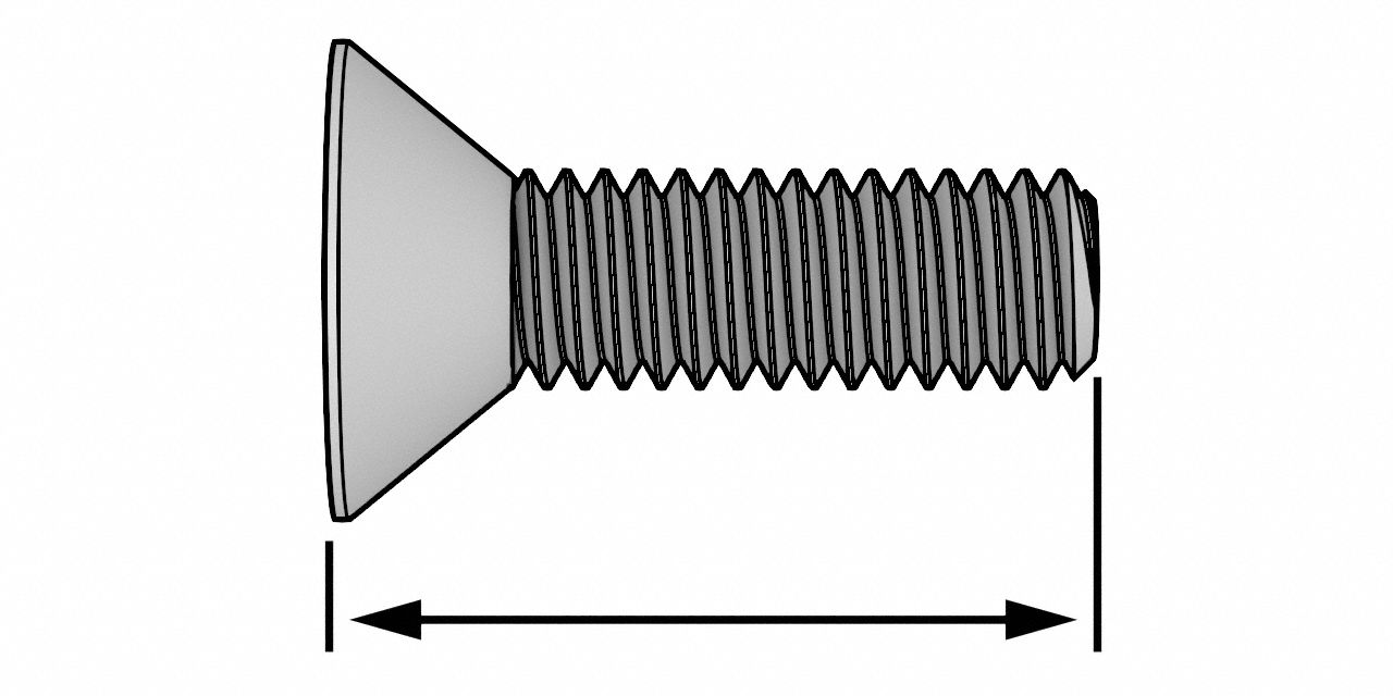 4-40, 1/4 in Lg, Flat Socket Head Cap Screw - 811YW0|ZFLH60104C04