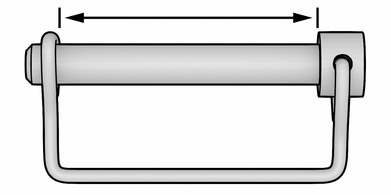 Inch, 0.091 in Wire Dia, Safety Pin,2 3/4 in L,1/4 in dia,Steel