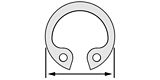 Rotor Clip - External Snap Retaining Ring: 2.838″ Groove Dia, 3″ Shaft Dia,  1060-1090 Spring Steel, Phosphate Finish - 48348171 - MSC Industrial Supply