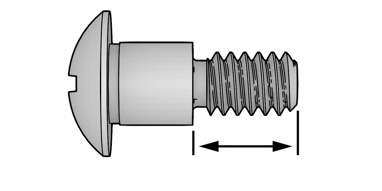 Precision, M10x1.50, Shoulder Screw - 430PE9|STR601M12X20-LOW - Grainger