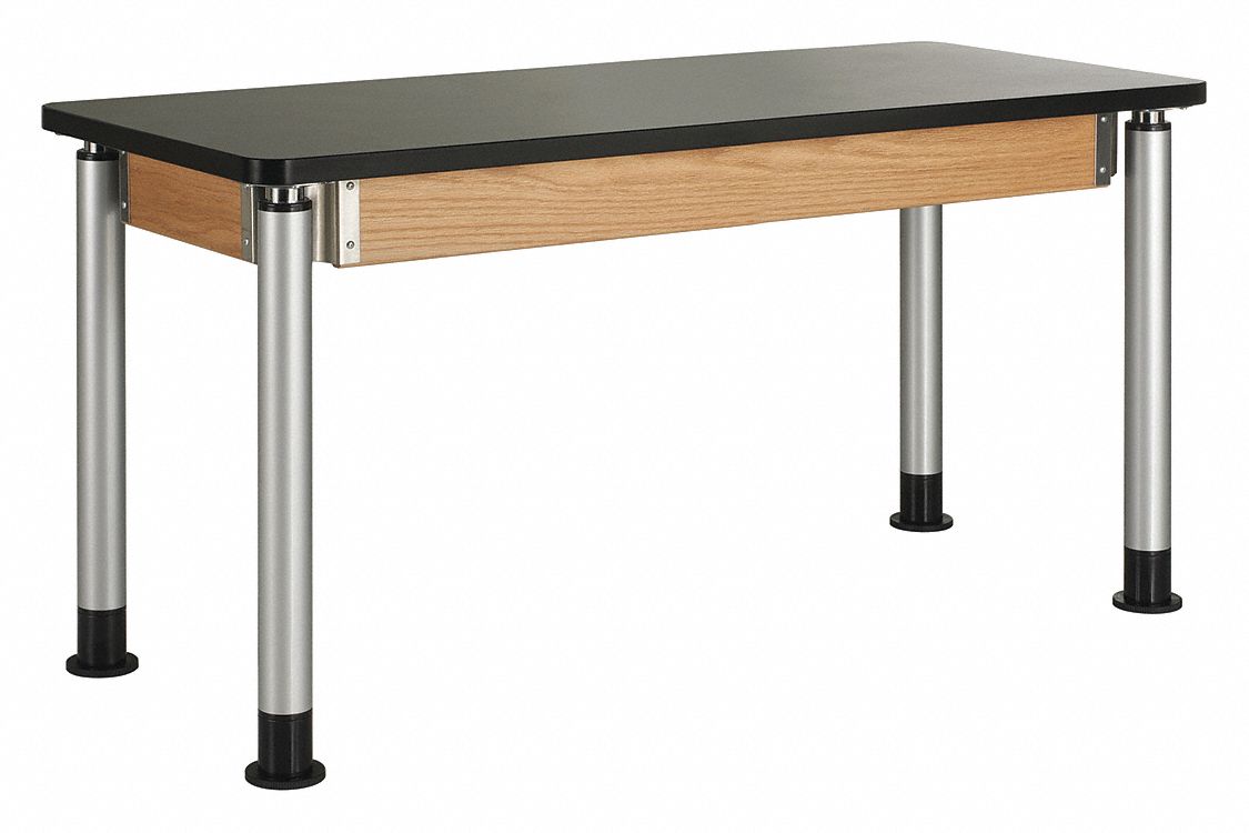 Table: 24 in Overall Wd, 39 in Overall Ht, 4 1/2 ft Overall Lg, Laminate, 500 lb Load Capacity, Oak