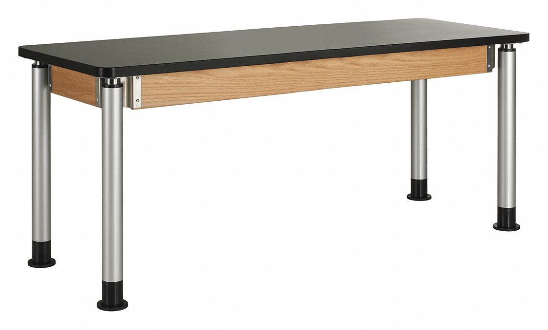 Table: 24 in Overall Wd, 39 in Overall Ht, 6 ft Overall Lg, Laminate, 500 lb Load Capacity, Oak
