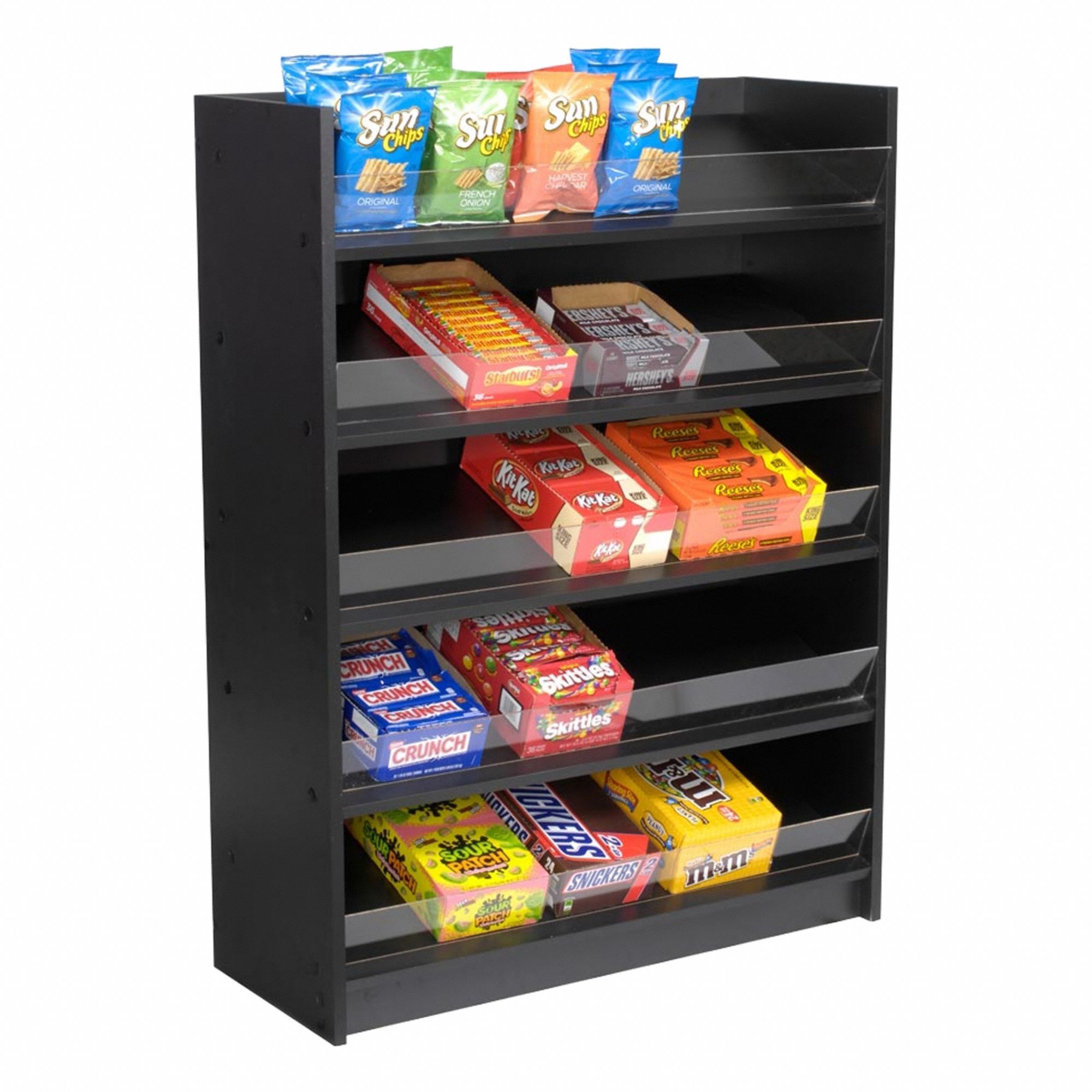 Floor Standing Candy and Snack Display Rack Wood