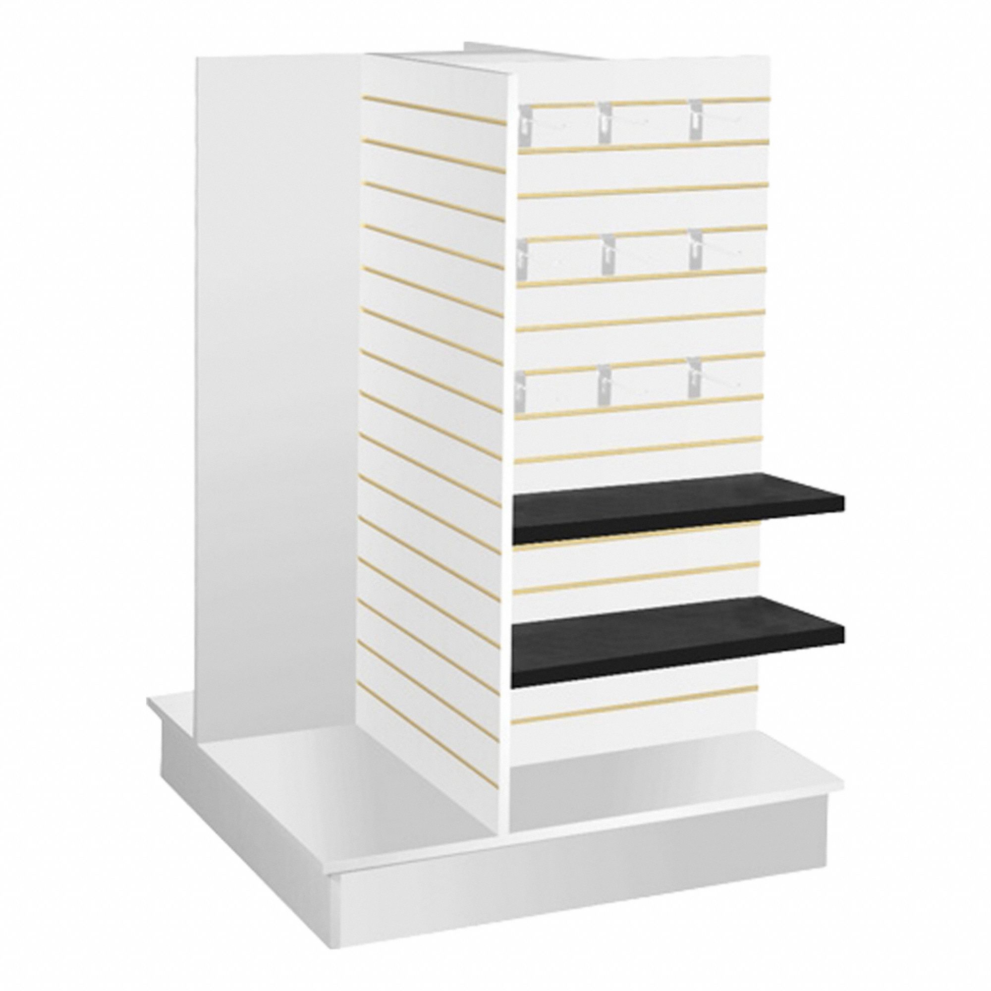 Slatwall Display White 4-Way 54 in H