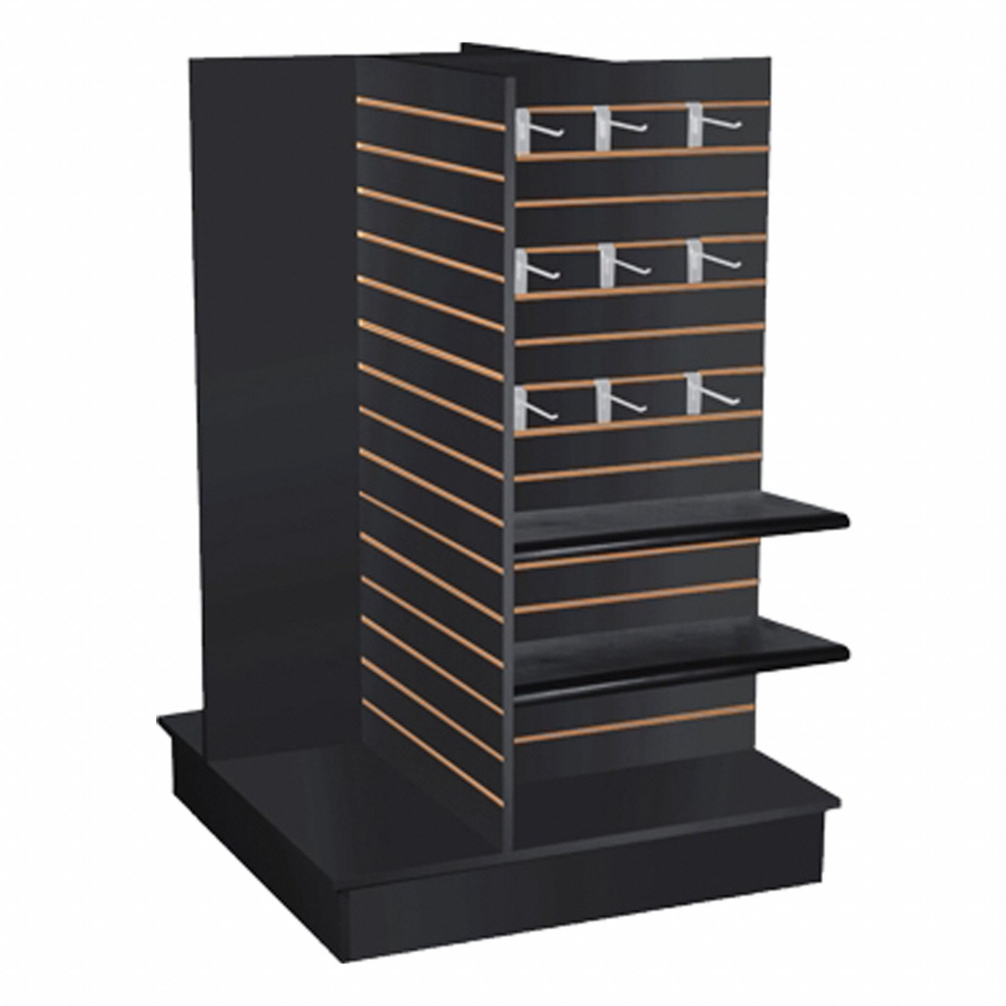 Slatwall Display Black 4-Way 54 in H