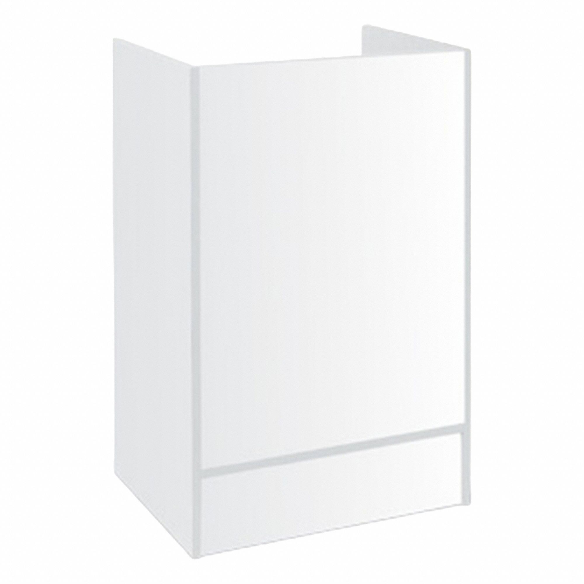 Retail Counter: White, Laminated Wood, 24 in Overall Wd, 38 in Overall Ht, 18 in Overall Dp, Locking