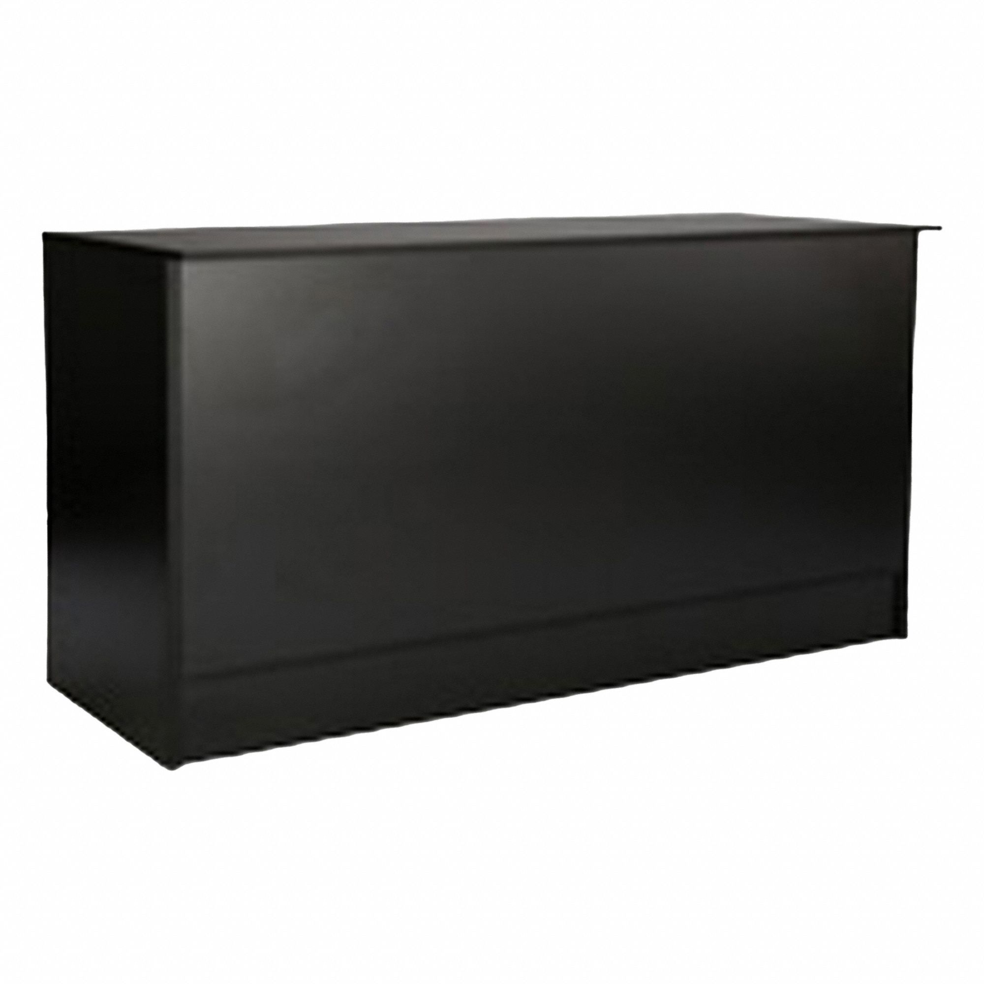 Retail Counter: Black, Melamine Laminated Wood, 70 in Overall Wd, 38 in Overall Ht, 20 in Overall Dp