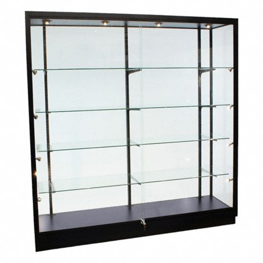 Tower Display Case, Black, Display Case - 405KW6|929364B - Grainger