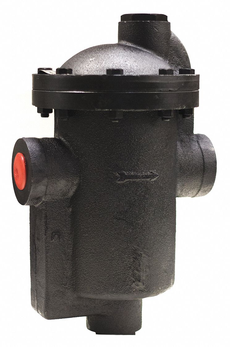 Steam Trap: Cast Iron, 2 1/2 in FNPT, 1, 800 lb/hr, 40 psi Max., 450°F Max., Strainer Not Included
