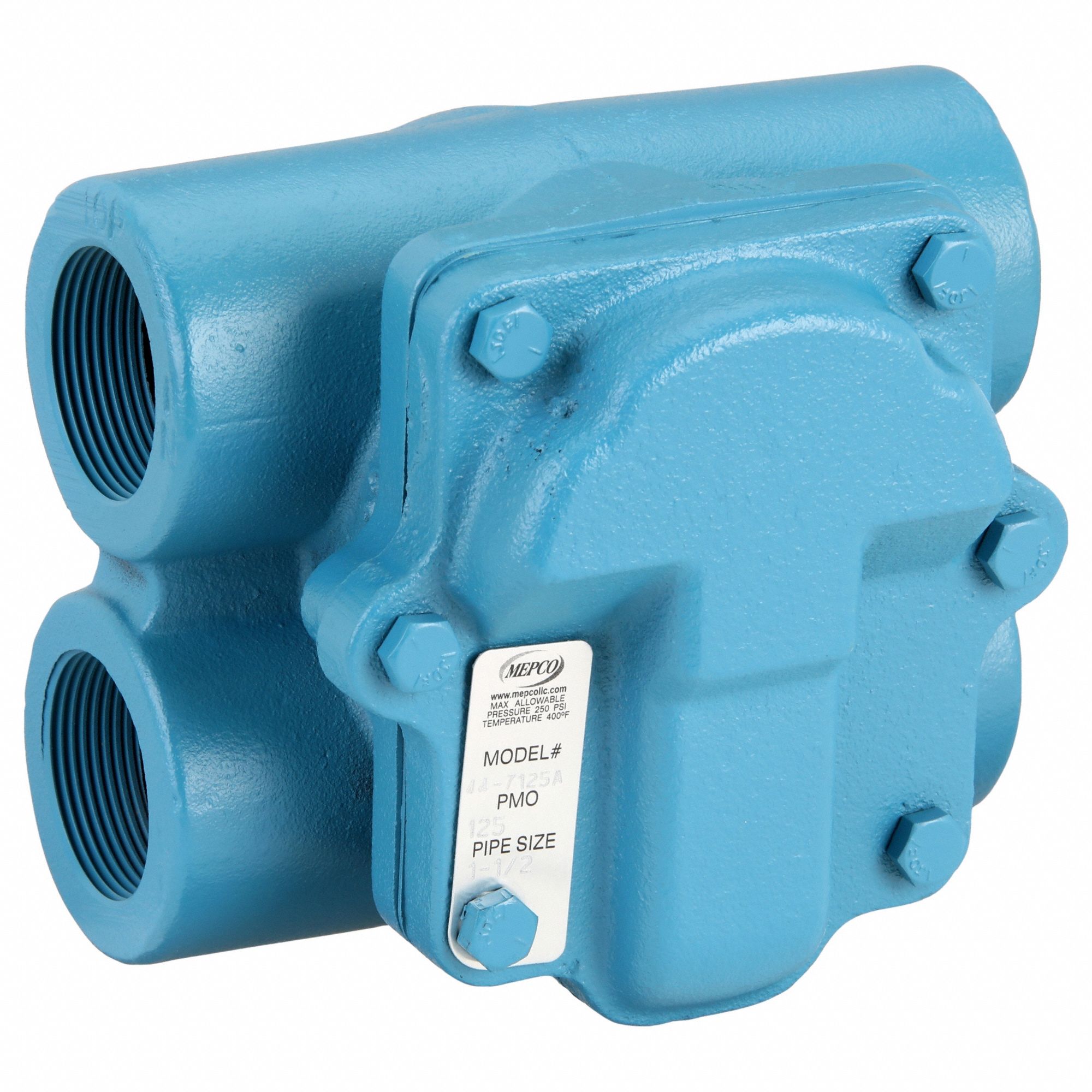 Steam Trap: Cast Iron, 1 1/2 in FNPT, 2, 500 lb/hr, 125 psi Max., 450°F Max., H Pattern