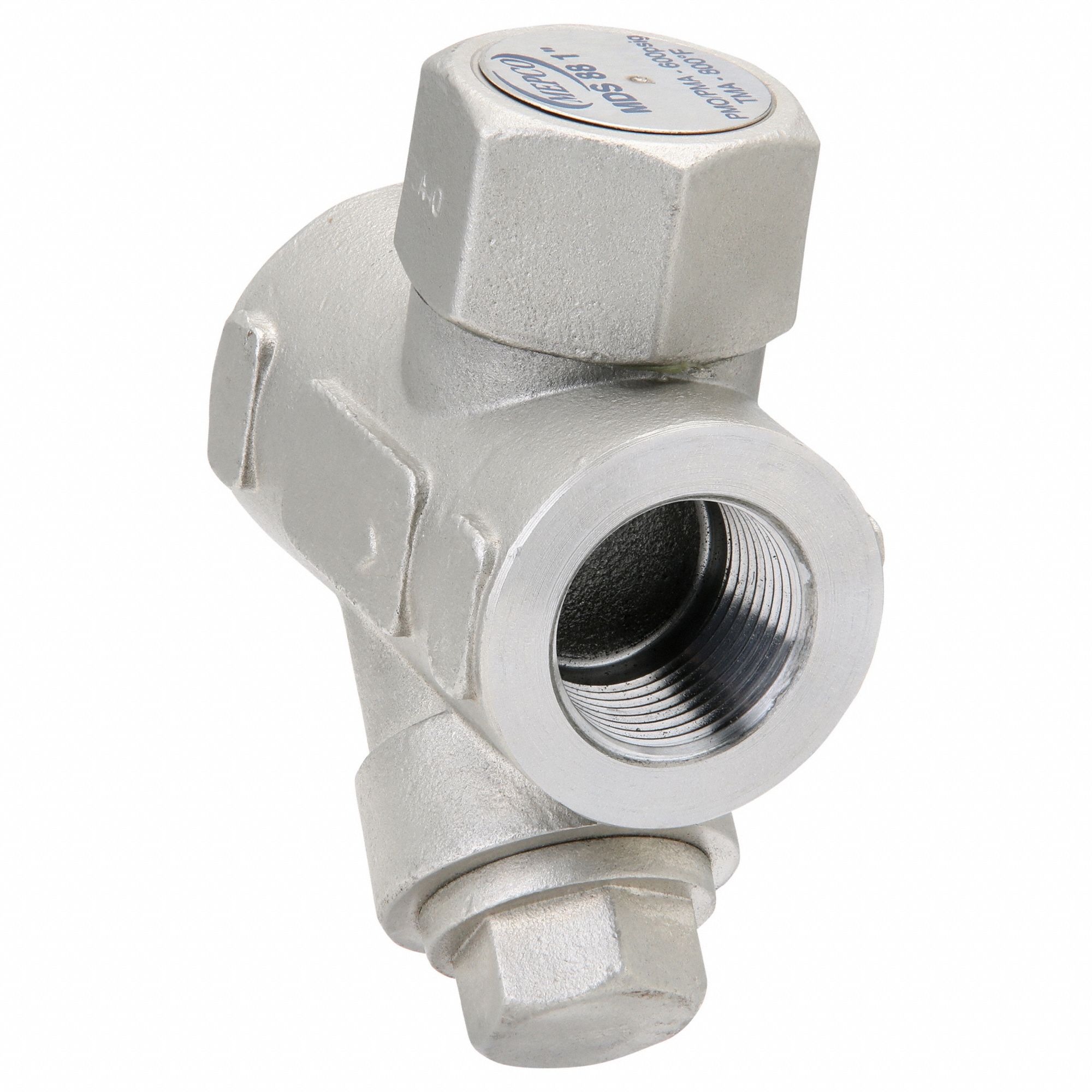 Steam Trap: Stainless Steel, 1 in FNPT, 2, 820 lb/hr, Strainer Included, 600 psi Max., 800°F Max., F