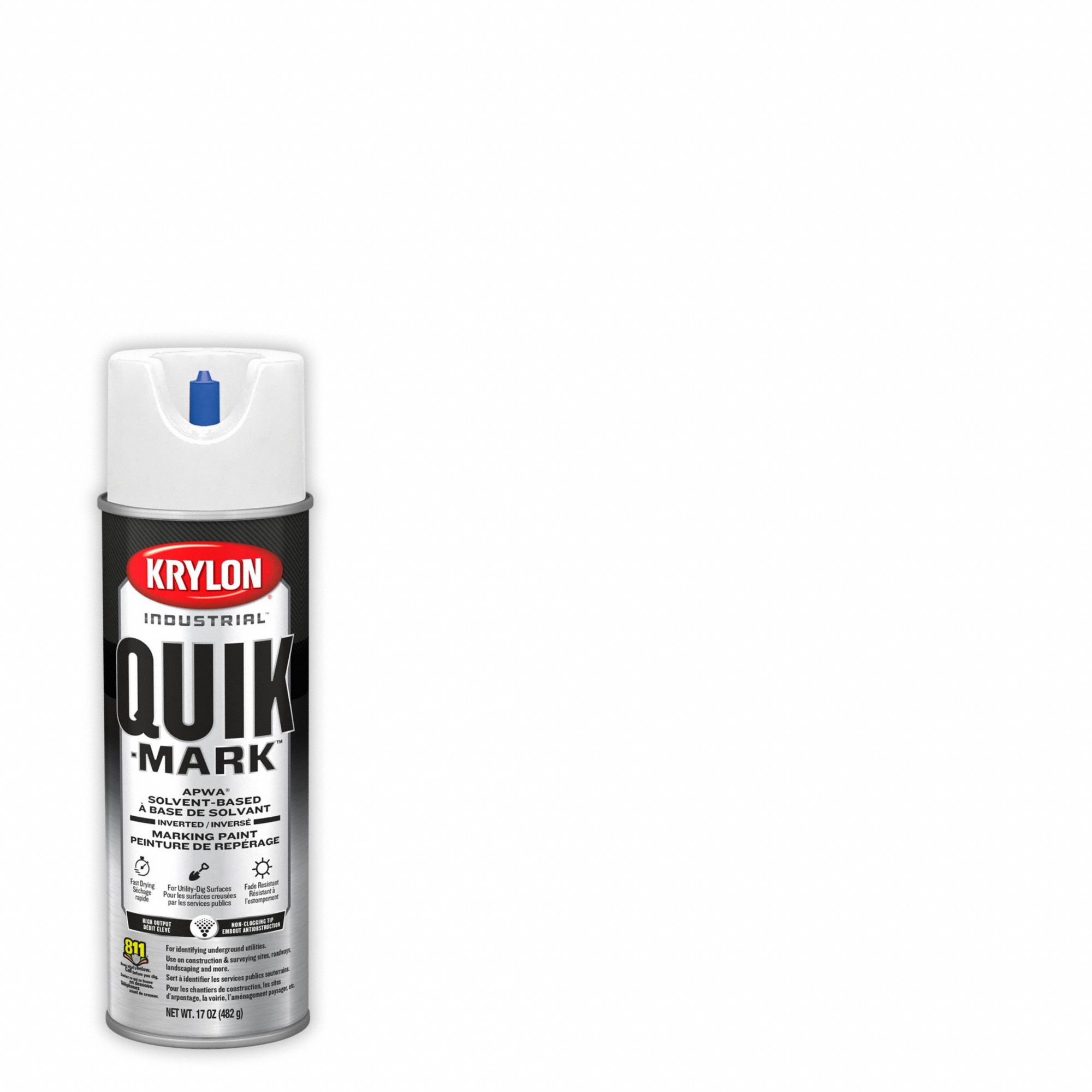 Marking Paint: Inverted Paint Dispensing, Utility White, 20 oz