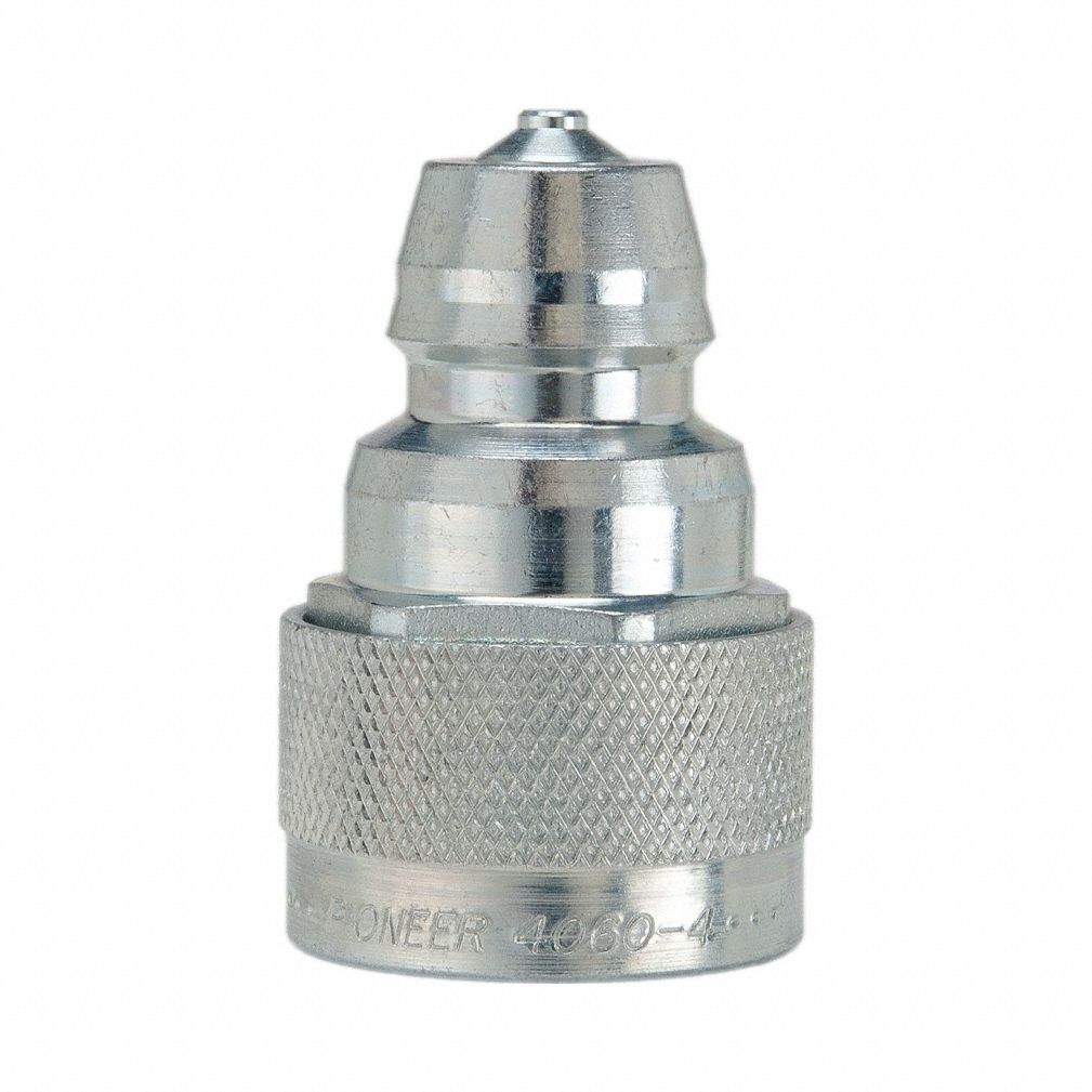 Adapter: 1/2 in Coupling Size, Steel, 12 g/min Max. Flow Rate, poppet, 3/4"-16 Thread Size