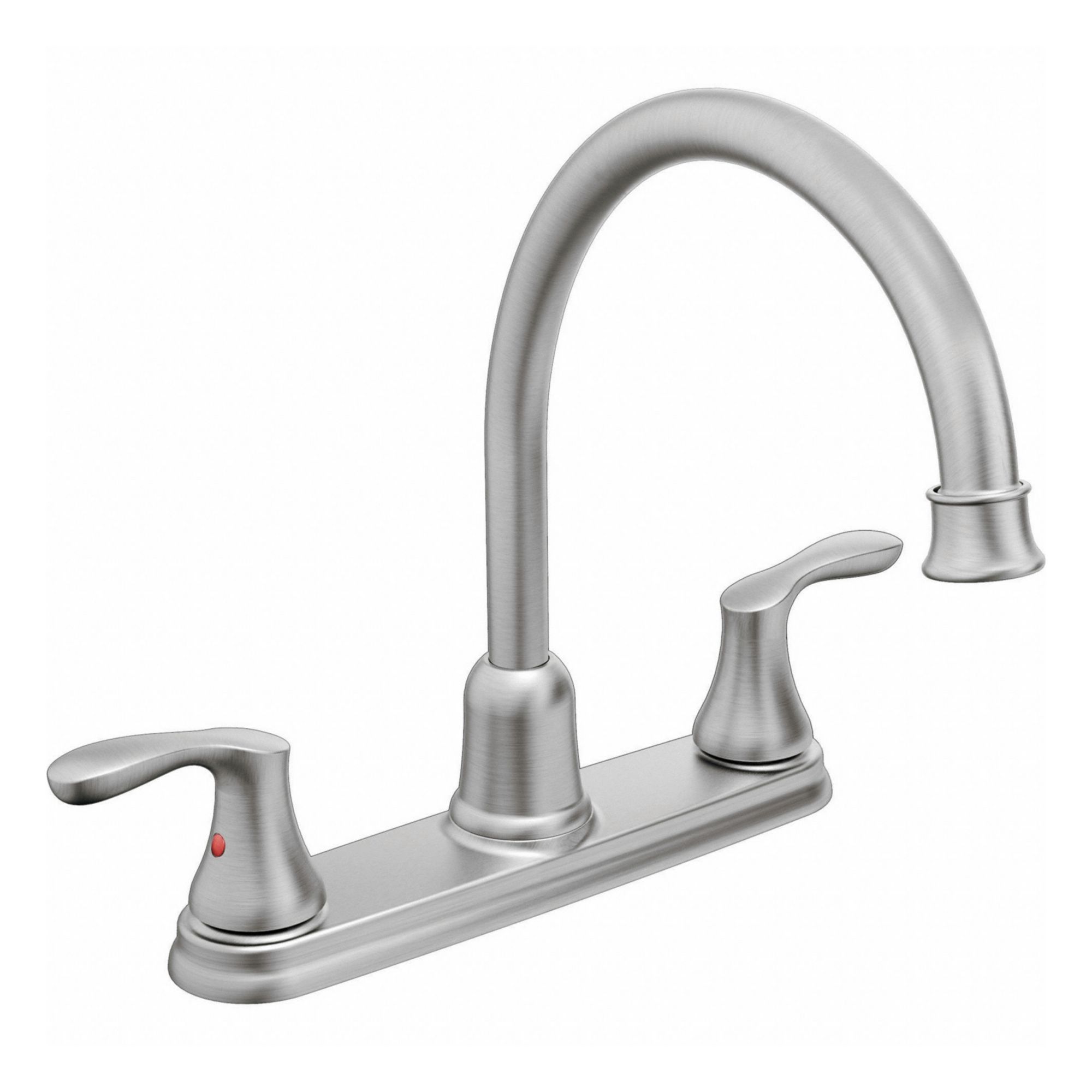 Kitchen Faucet: 40617, Metal, Widespread, Deck, 4 Mounting Holes, 2 Handles