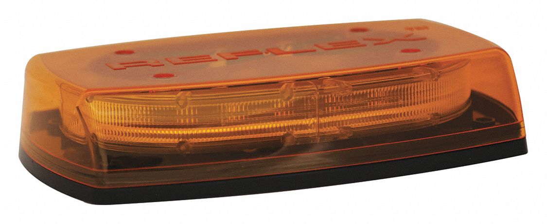 Amber Mini Light Bar, LED Lamp Type, Permanent Mounting, Number of Heads: 4