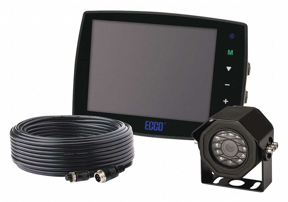 Back Up Camera System: CMOS, Permanent Mount, 120° Viewing Angle, 5.6 in Monitor Size