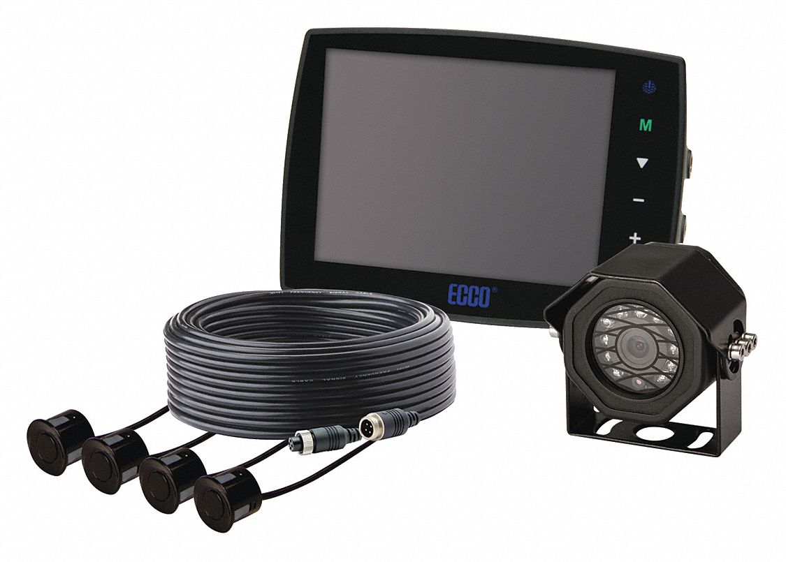 Reversing Sensor System: CMOS, Permanent Mount, 120° Viewing Angle, 5.6 in Monitor Size