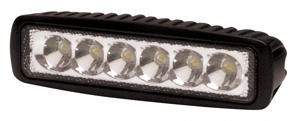 Vehicle Work Light: Rectangular, Spot, LED, Bolt, Pigtail, Universal, Surface Mount, Black