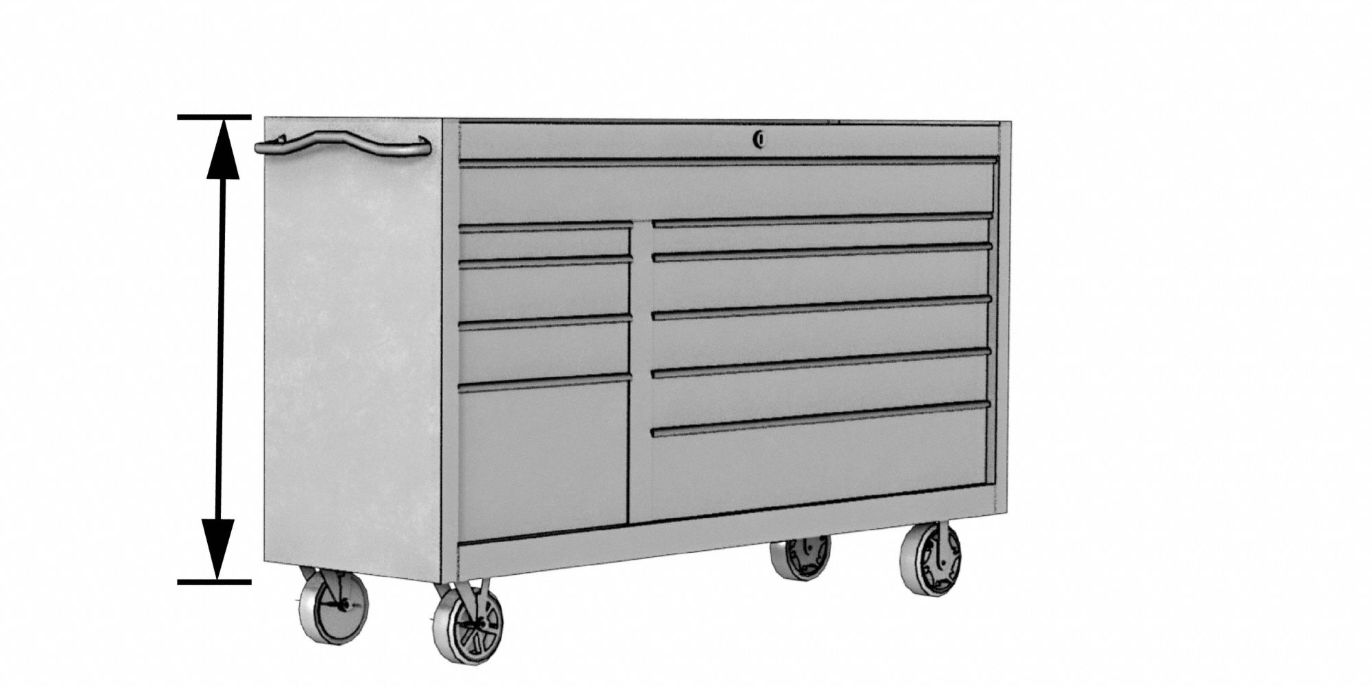 PROTO, Red / Red Drawer, 27 in W x 22 3/8 in D x 38 1/2 in H
