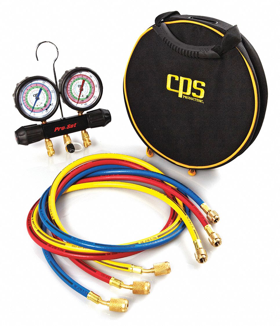 PROSET, Mechanical Manifold Gauge Set, 2 Valves, Mechanical Manifold