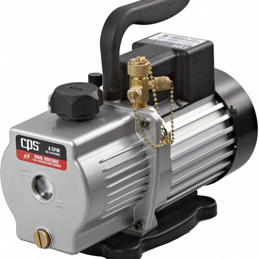PROSET Vacuum Pump, Inlet Port Size 1/2 in ACME, 1/4 in and 3/8 in Flare, Displacement 4 cfm, 1