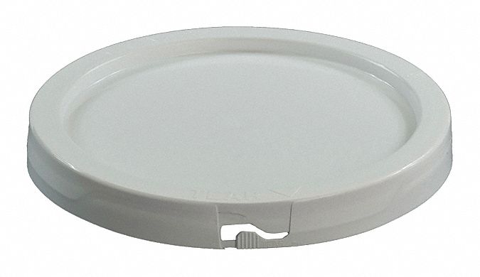 PLASTIC PAIL LID, GASKETED/SNAP-ON/TEAR TAB, 8¼ IN OVERALL DIAMETER, WHITE, PLASTIC