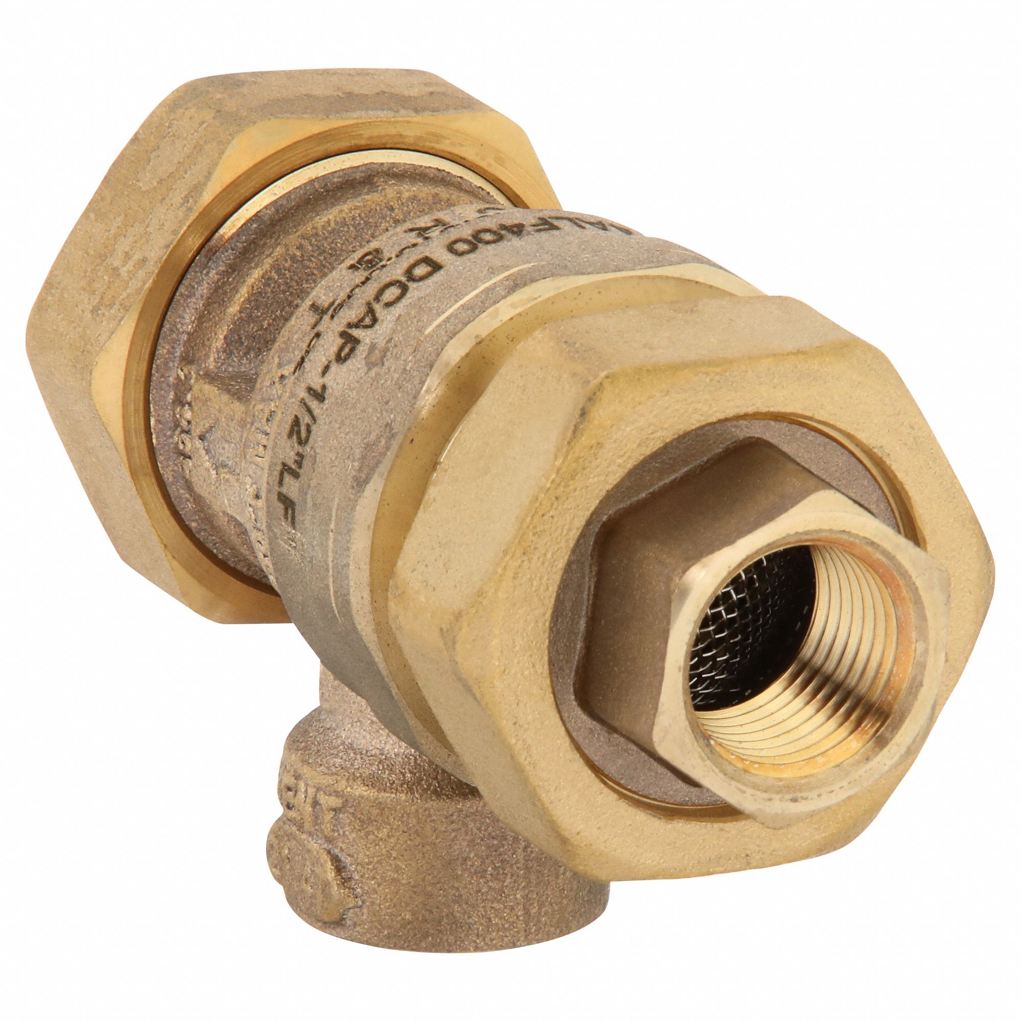 APOLLO Dual Check Valve w Atmosheric Vent: 4ALF-400, 1/2 in Size, FNPT x  FNPT, Brass