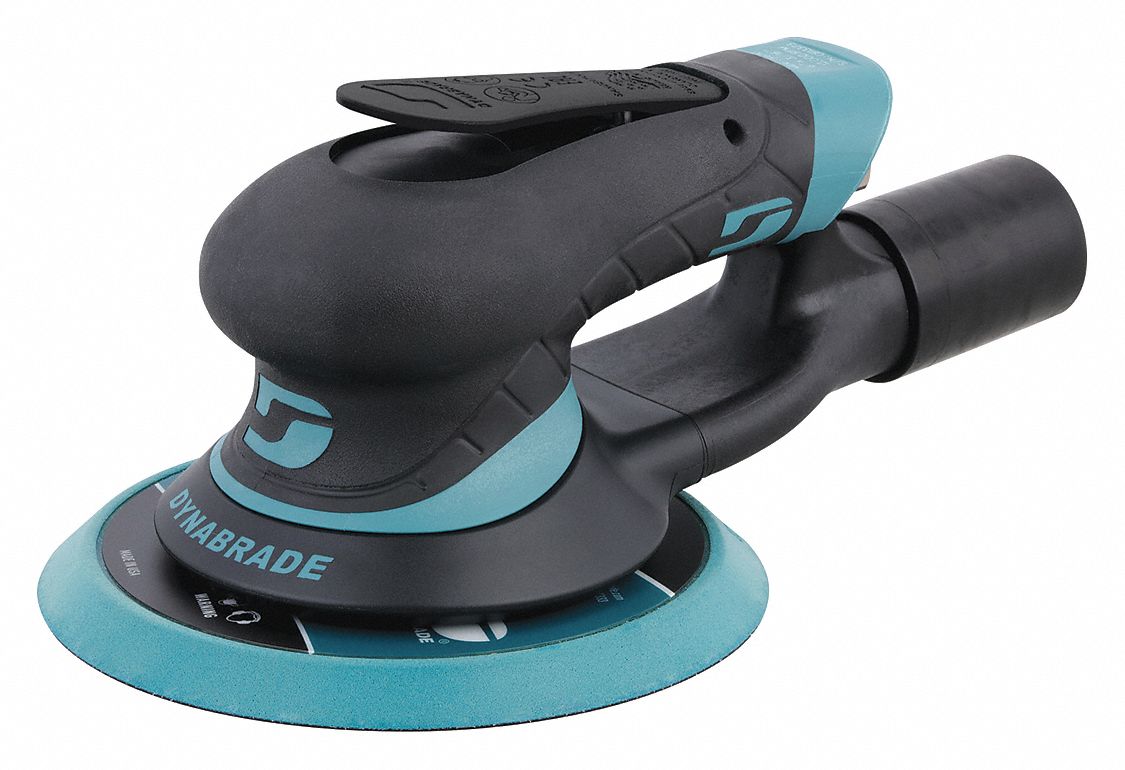 Air Orbital Sander: 6 in Disc, Hook and Loop, 3/32 in Orbit, Central Vacuum, Heavy Duty
