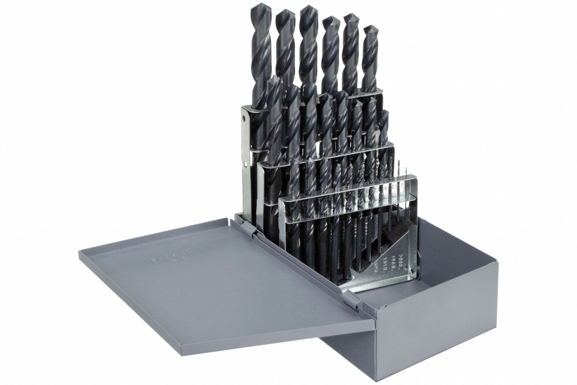 Jobber Length Drill Bit Set: 25 Pc, 1 mm to 13 mm by 0.5 mm, 118° Point, Black Oxide HSS