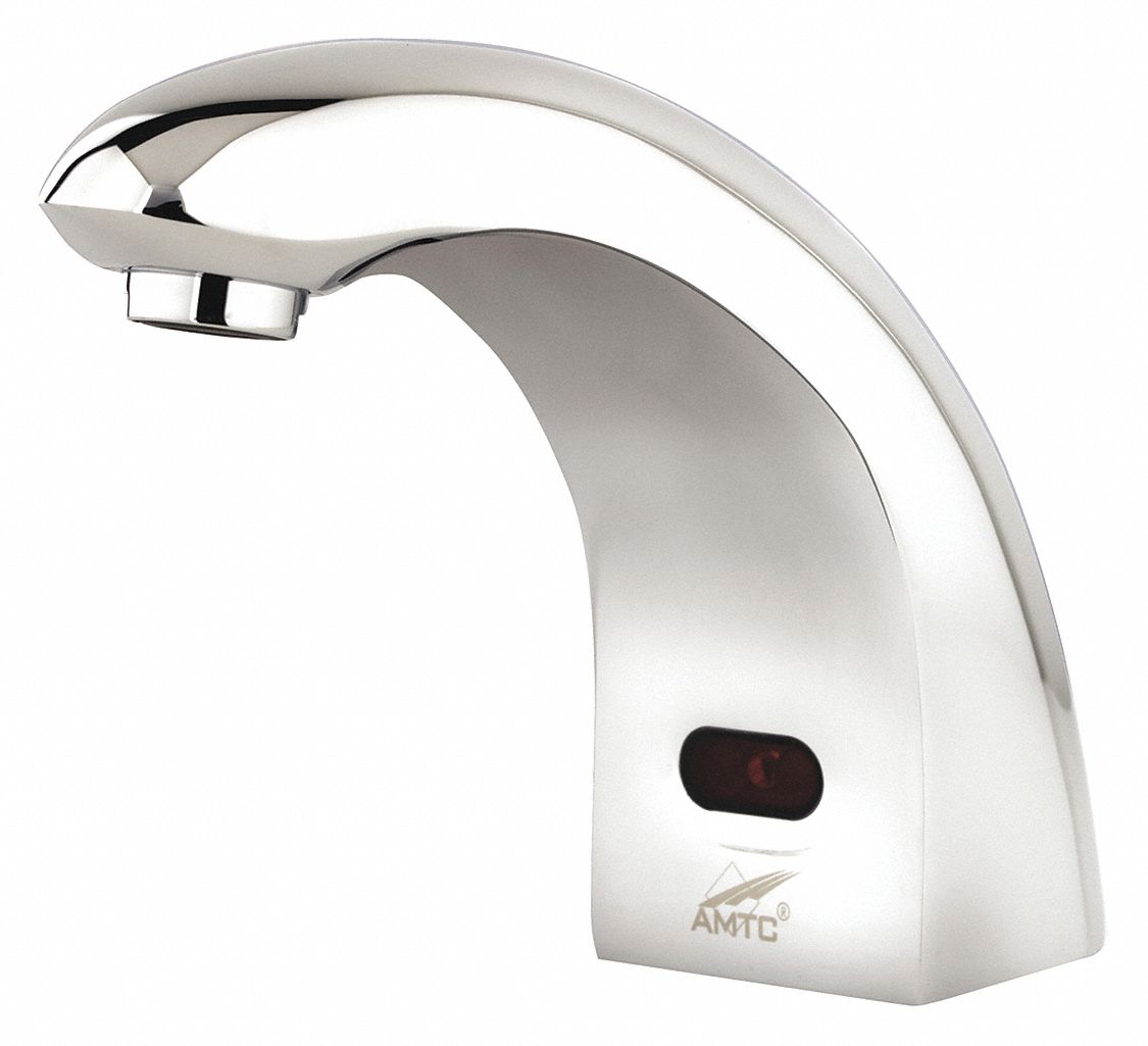 MID ARC BATHROOM FAUCET: AMTC VALVE, HYBRID FLO, CHROME FINISH, 0.5 GPM, MOTION SENSOR