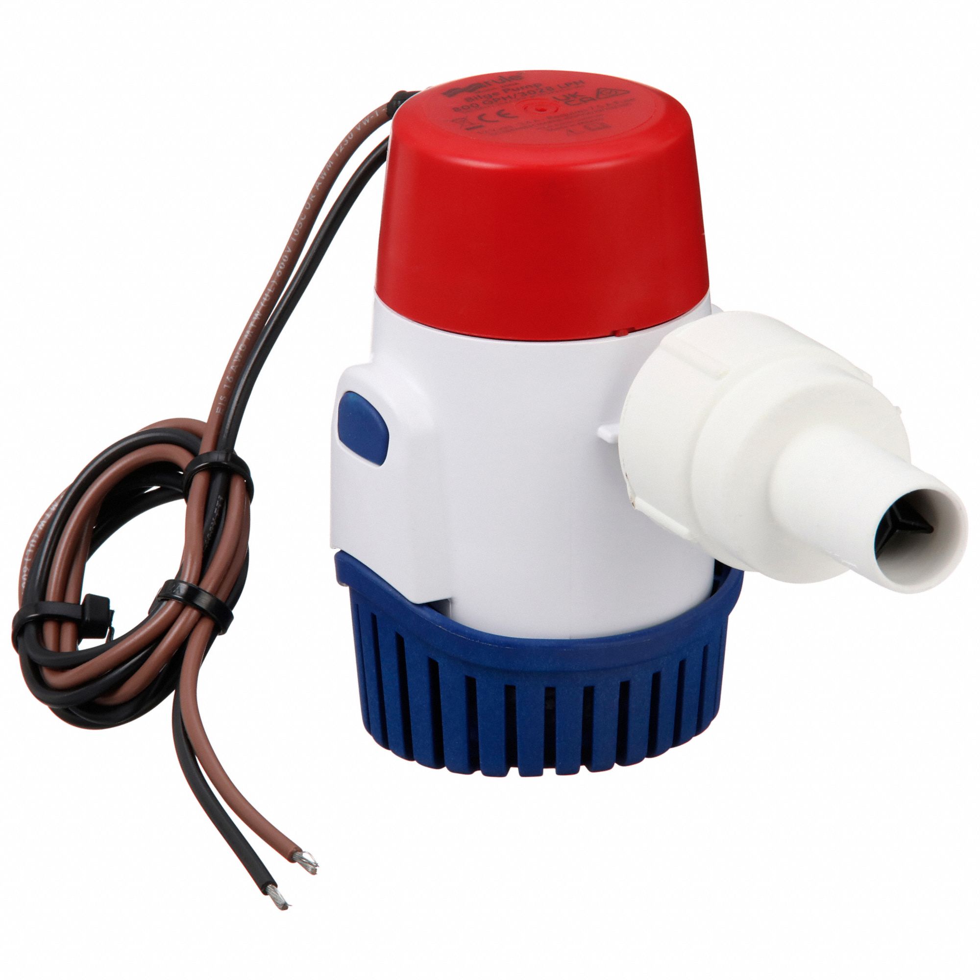 Electric Bilge Pump: 12 ft Max. Head, 3/4 in, 12V DC