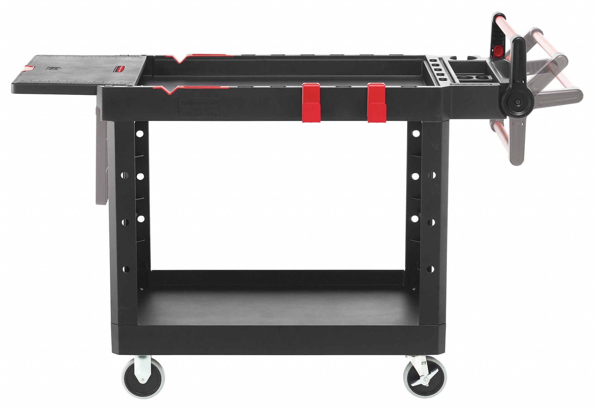 RUBBERMAID COMMERCIAL PRODUCTS Adaptable-Design Utility Cart with Deep Lipped Plastic Shelves