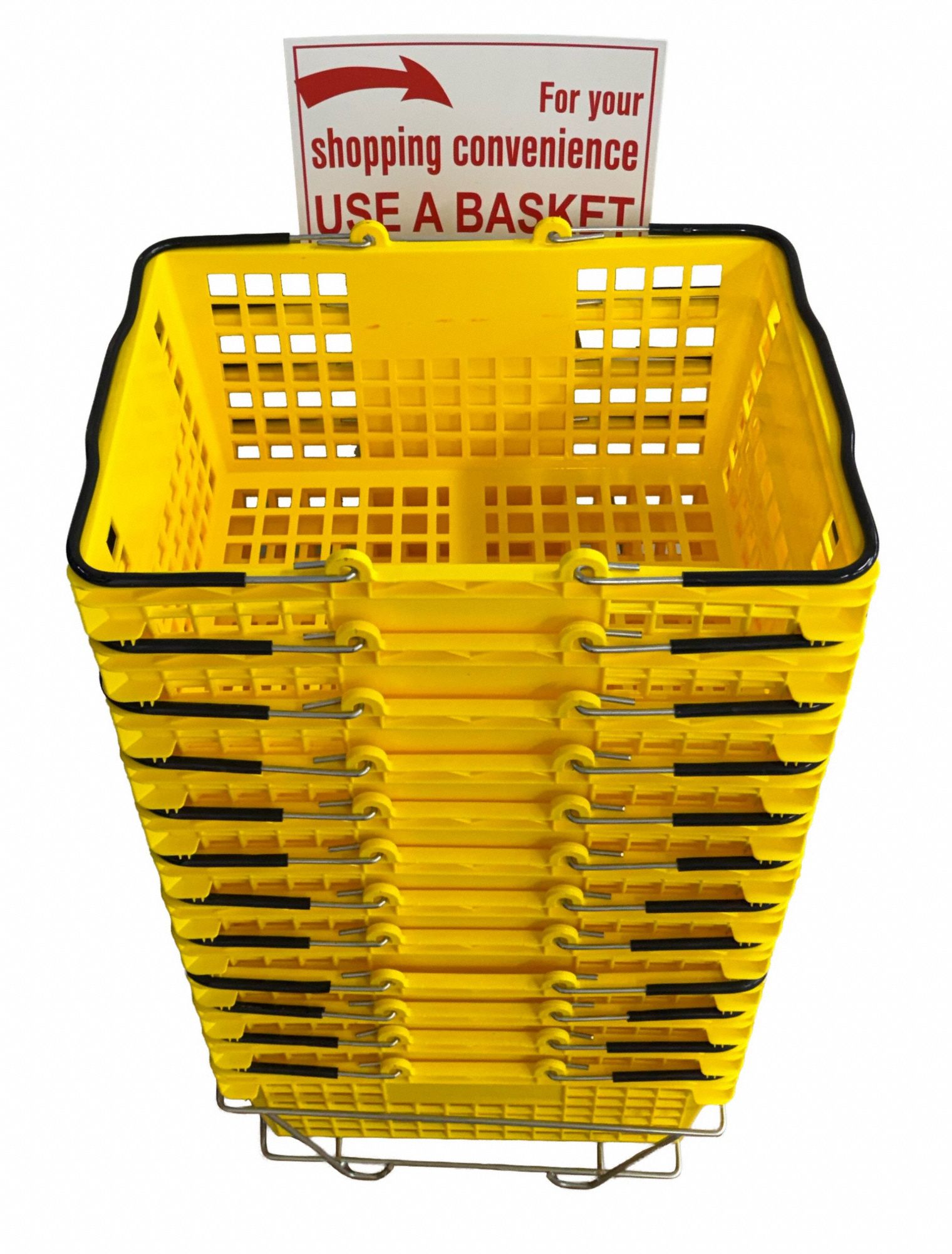 Hand Basket Set: Yellow, 8 3/4 in Overall Ht, 12 in Overall Wd, 18 in Overall Lg, Polypropylene