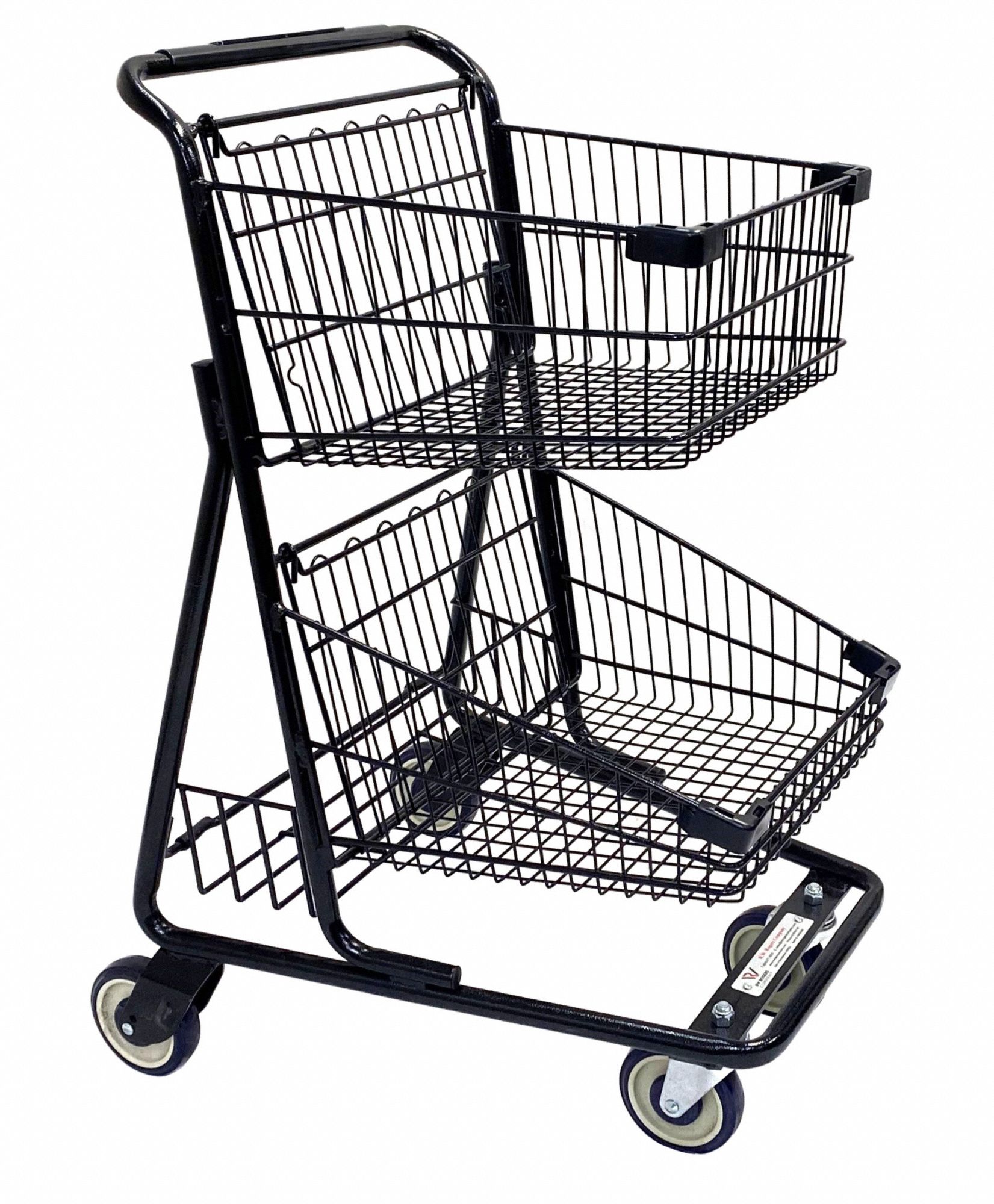400 lb Load Capacity, 6,000 cu in, Two-Tier Shopping Cart - 406RE3 ...