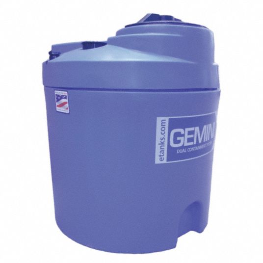 PEABODY ENGINEERING Storage Tank: Double Wall, Vertical, 20 gal, Closed  Top, 1/4 in Wall Thick