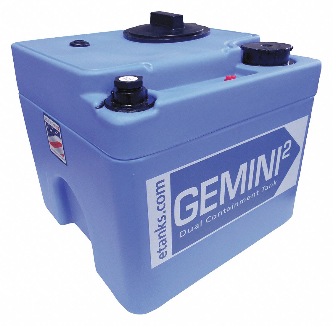 Storage Tank: Double Wall, Vertical, 5 gal, Closed Top, 1/4 in Wall Thick, LLDPE