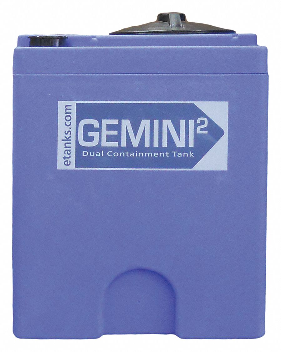 Storage Tank: Double Wall, Vertical, 20 gal, Closed Top, 1/4 in Wall Thick