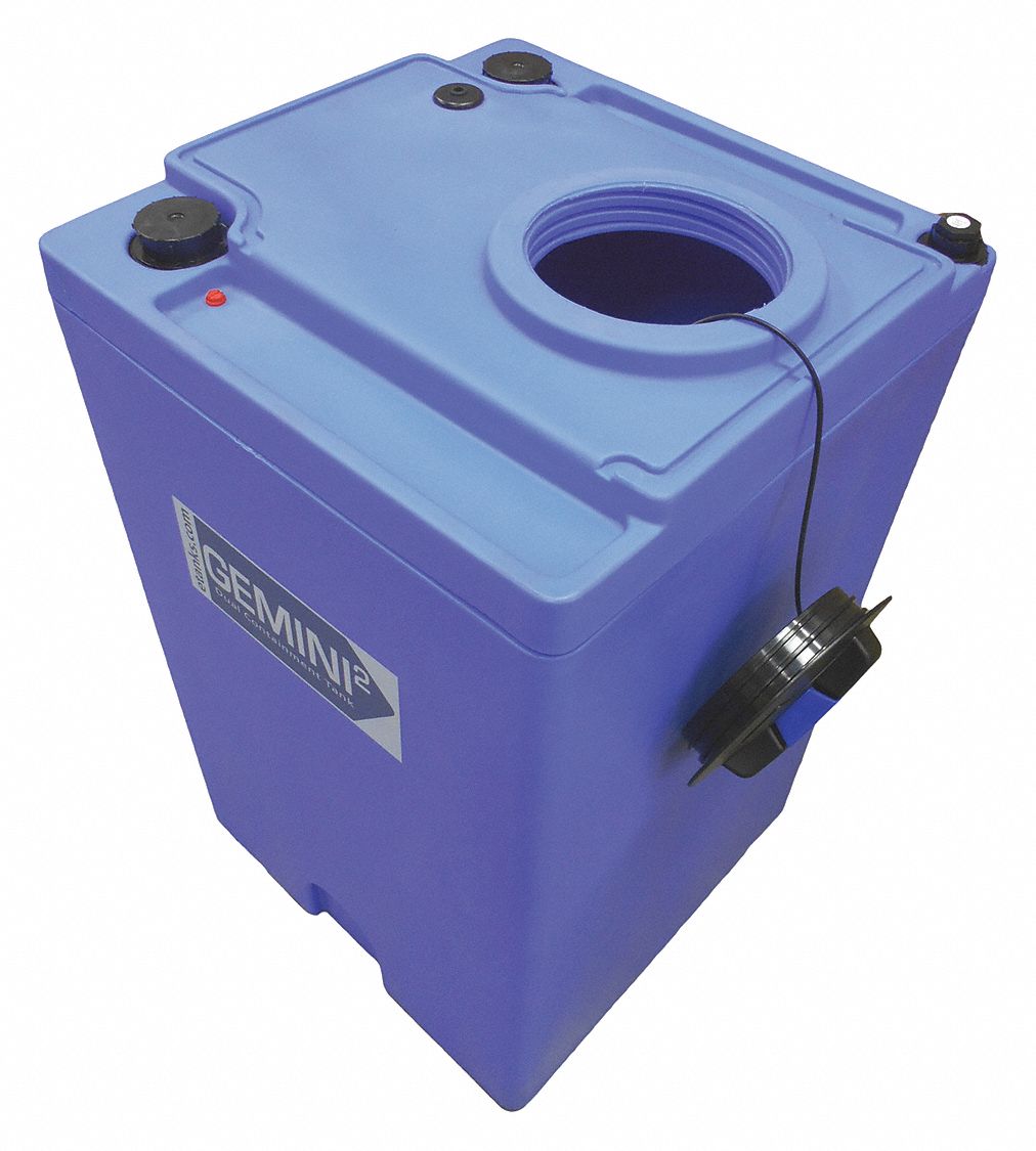 Storage Tank: Double Wall, Vertical, 70 gal, Closed Top, 1/4 in Wall Thick