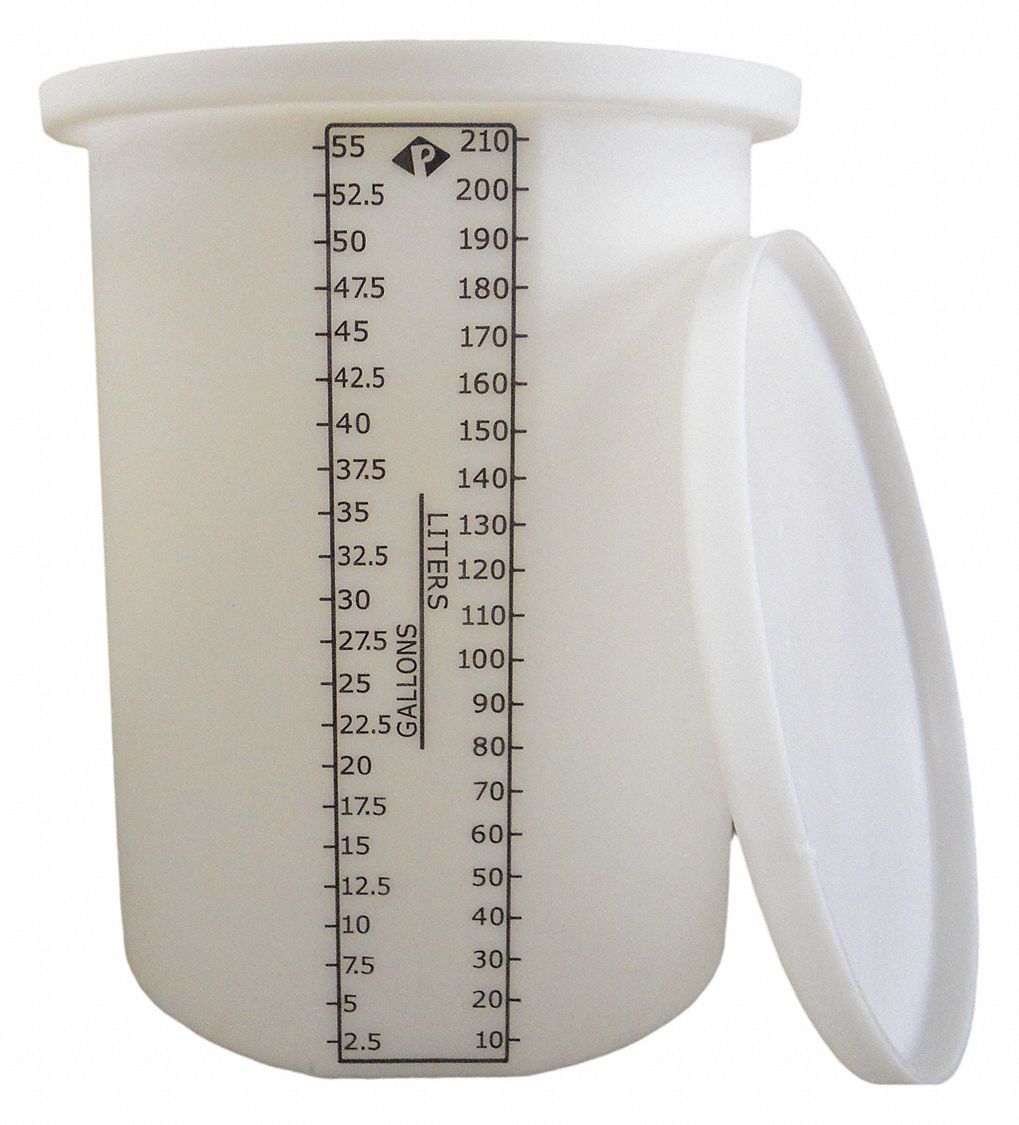 Storage Tank: Single Wall, Vertical, 55 gal, Open Top, 1/4 in Wall Thick, 24 in