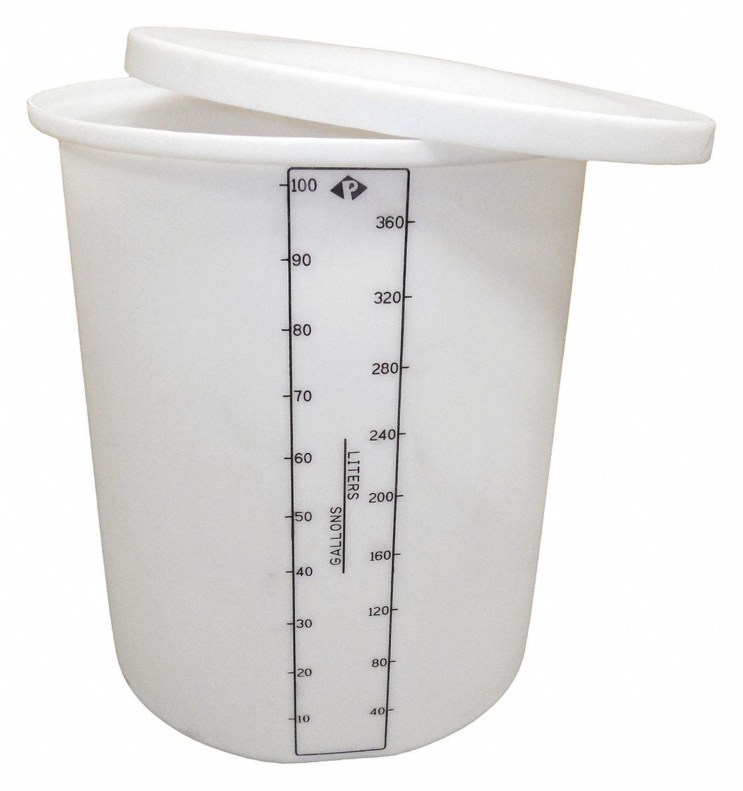 Storage Tank: Single Wall, Vertical, 100 gal, Open Top, 1/4 in Wall Thick, 30 in