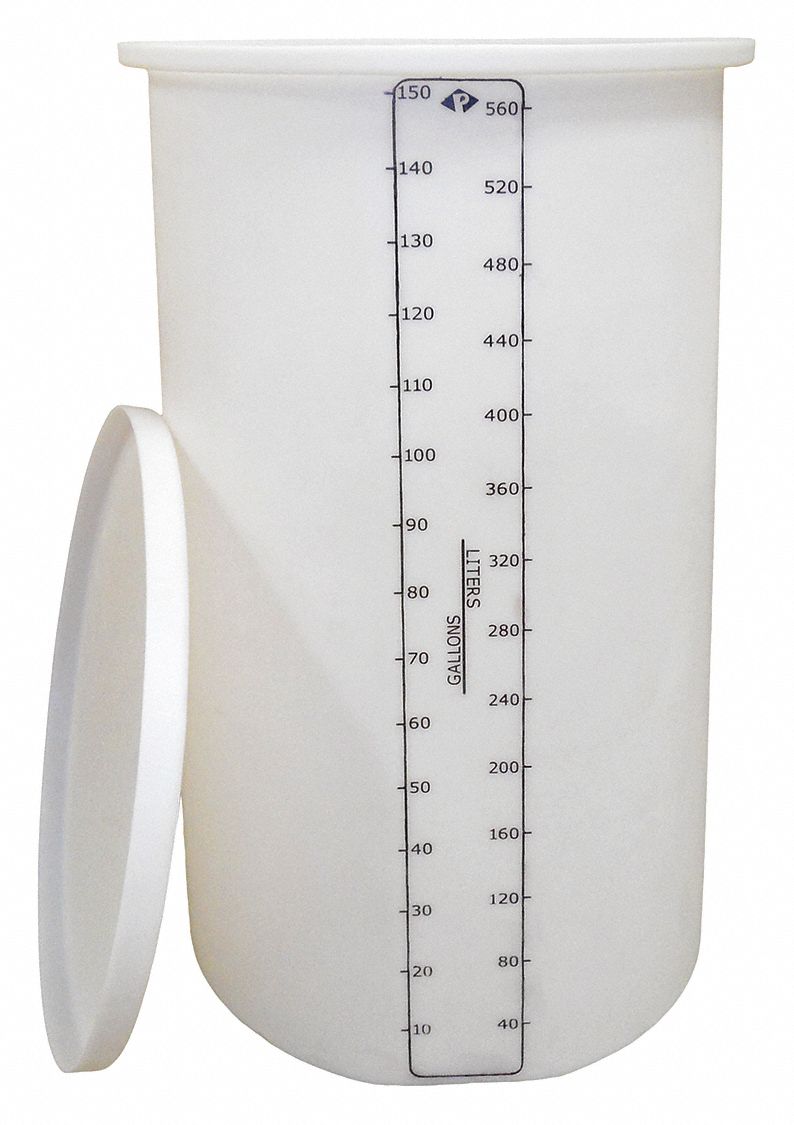 Storage Tank: Single Wall, Vertical, 150 gal, Open Top, 1/4 in Wall Thick, 30 in